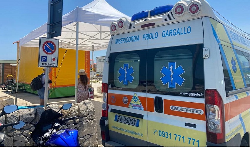 Marina di Priolo, attivata la postazione con ambulanza e Protezione civile