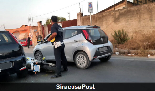 Siracusa, incidente in via Elorina: ferito un motociclista