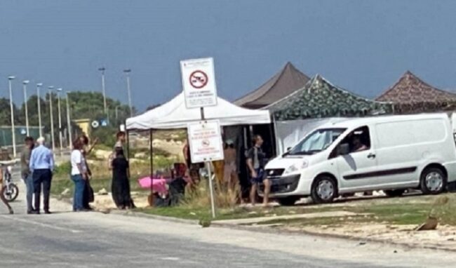 Beppe Fiorello a Marina di Priolo per girare alcune scene del suo ultimo film