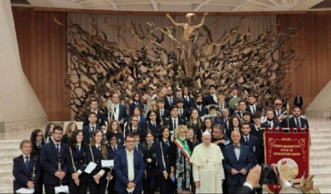 La Banda musicale di Canicattini Bagni a Roma in udienza da Papa Francesco