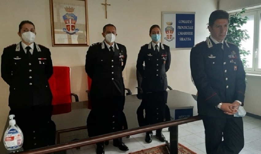 Nuovo comandante e 3 nuovi ufficiali dei Carabinieri in provincia di Siracusa.