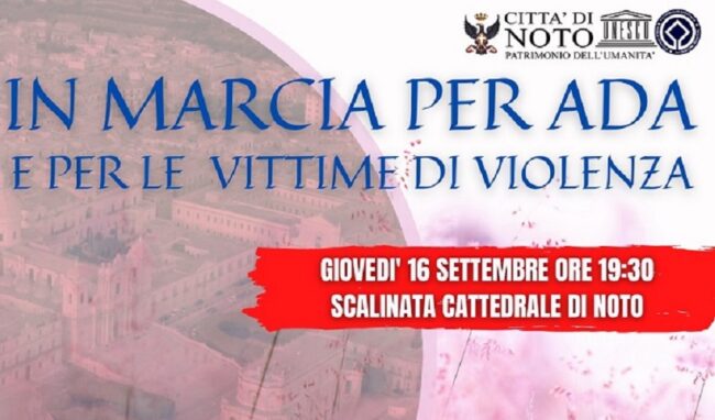 Fiaccolata statica a Noto per ricordare Ada Rotini e le vittime di femminicidio