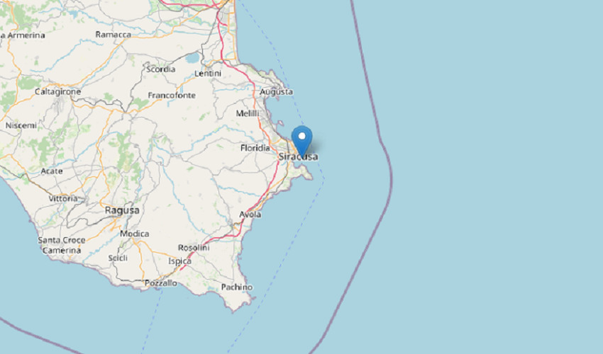 Scossa di terremoto di magnitudo 2.6 sulla costa siracusana