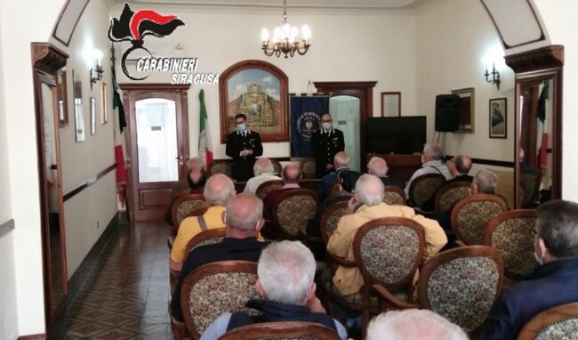 Truffe, i Carabinieri incontrano gli anziani di Augusta