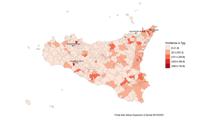 Covid, curva epidemica in decrescita in Sicilia: incidenza più elevata nel Catanese e nel Siracusano