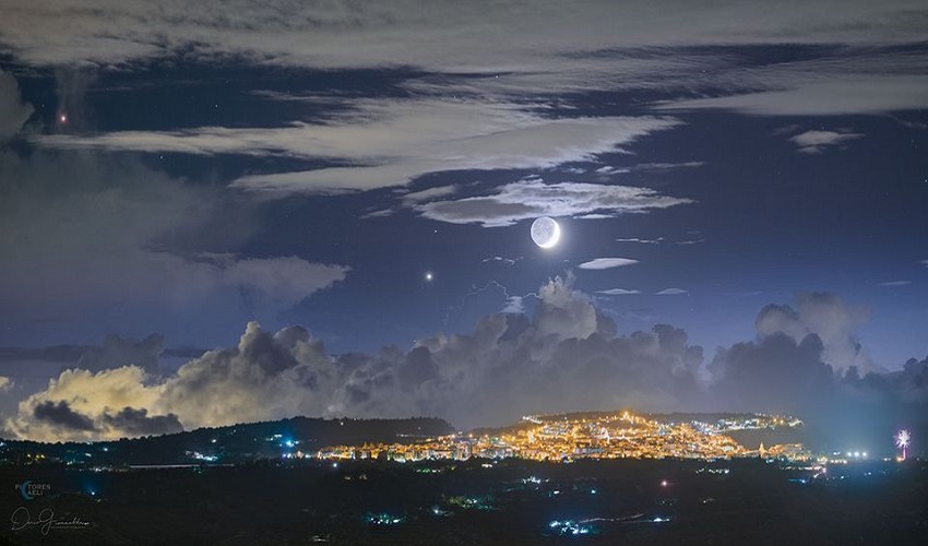 Allineamento tra Venere e la Luna sopra Palazzolo Acreide: lo scatto di Giannobile foto del giorno della Nasa