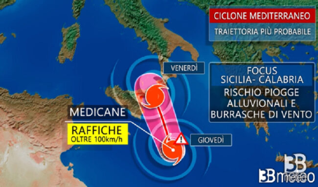 La Sicilia orientale e il possibile arrivo di "Medicane"