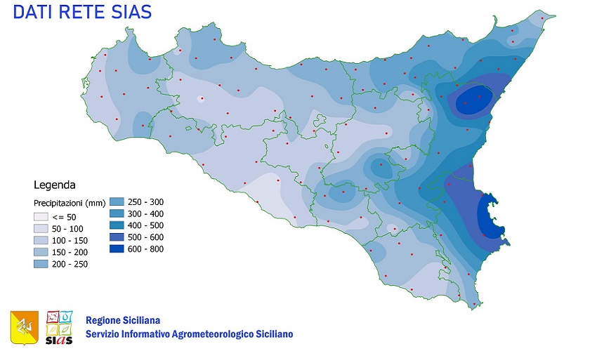 Ottobre 2021 mese straordinario per le piogge, a Siracusa e Lentini accumuli in un mese più di tutto il 2020