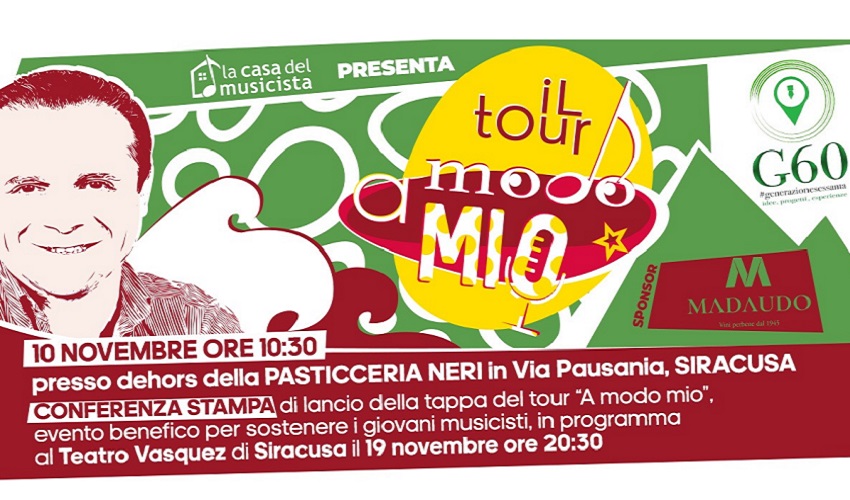 L'evento "A modo mio" venerdì sera al Teatro Vasquez. Testimonial Cateno De Luca e la sua band