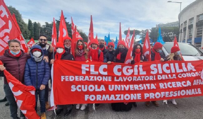 Sciopero nazionale della scuola, Flc Cgil di Siracusa in piazza a Roma