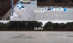 rifiuti nel parcheggio del centro direzionale
