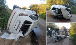 Incidente autonomo sulla Sp 104: un'auto ribaltata e strada bloccata