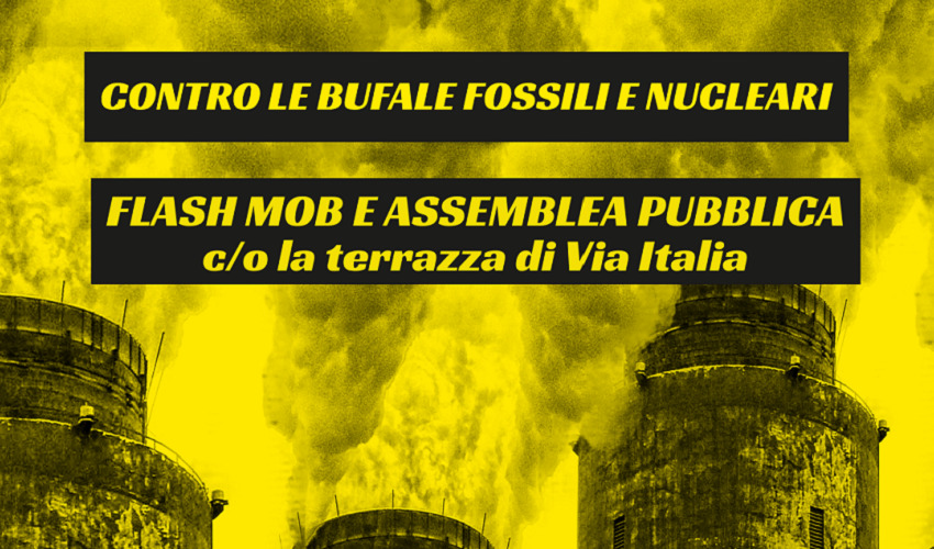 Mobilitazione contro fossili e nucleare, flash mob a Melilli