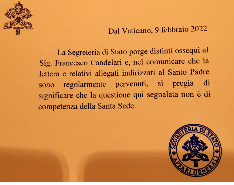 Ritorno definitivo del corpo di Santa Lucia a Siracusa, il Vaticano risponde a Candelari: "Non è competenza della Santa Sede"