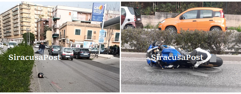 Incidente autonomo in viale Teracati: motociclista 52enne in ospedale in gravi condizioni