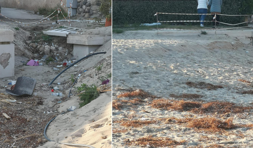 Spiaggia libera a Fontane Bianche in stato di abbandono: accesso pericoloso e arenile sporco