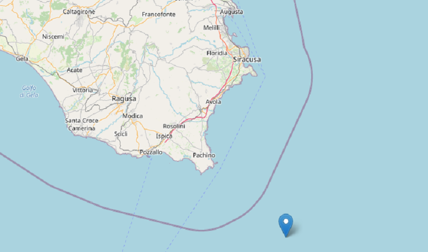 Terremoto di magnitudo 3.1 al largo della costa meridionale siracusana