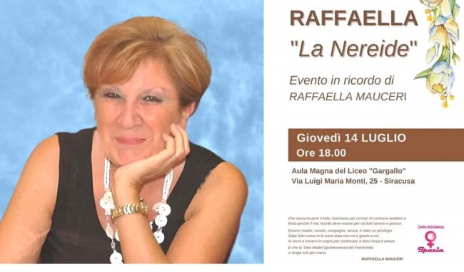 Evento per Raffaella Mauceri: il Centro Antiviolenza Ipazia ricorda la femminista siracusana