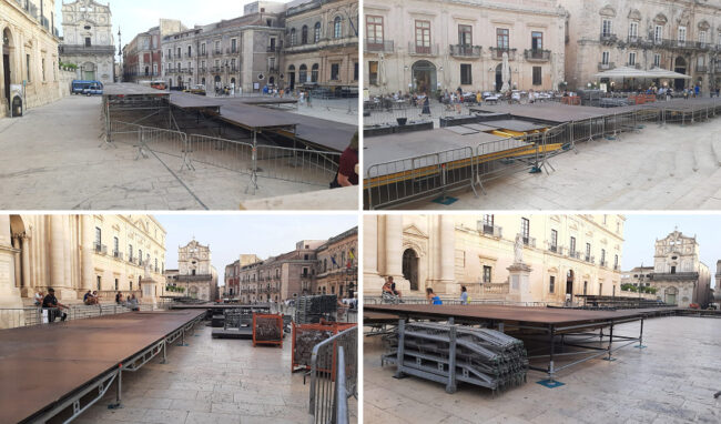 Evento Dolce & Gabbana, in piazza Duomo prende forma la passerella della sfilata di Alta Moda