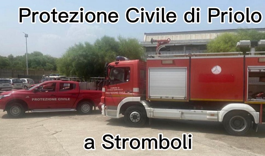 Cinque volontari della Protezione civile di Priolo a Stromboli