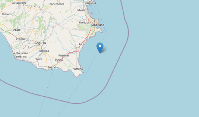 Scossa di terremoto in mare al largo della costa siracusana