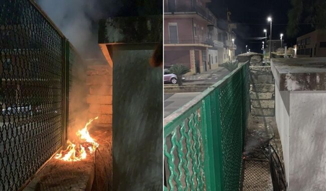 Fiamme alla villa comunale di Francofonte. L'indignazione del sindaco Lentini