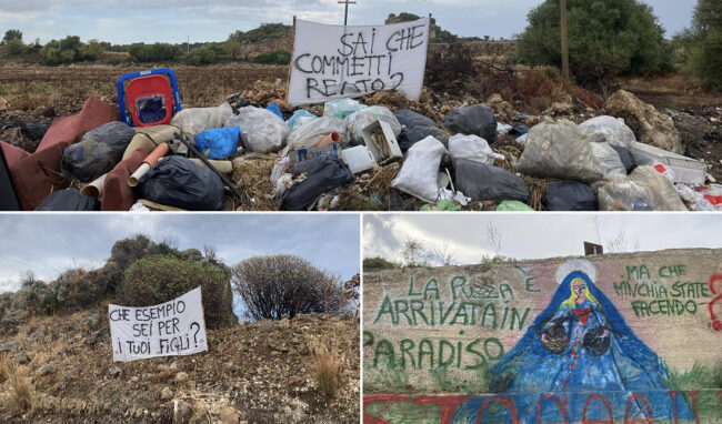 Rifiuti abbandonati in contrada Case Cugni a Cassibile, l'opera di sensibilizzazione dei residenti