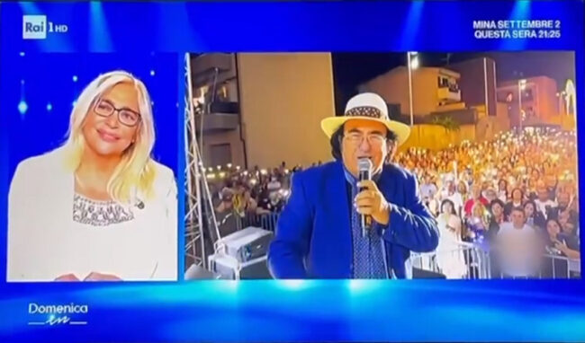 Priolo protagonista a "Domenica In": videomessaggio registrato da Al Bano durante il concerto di ieri sera