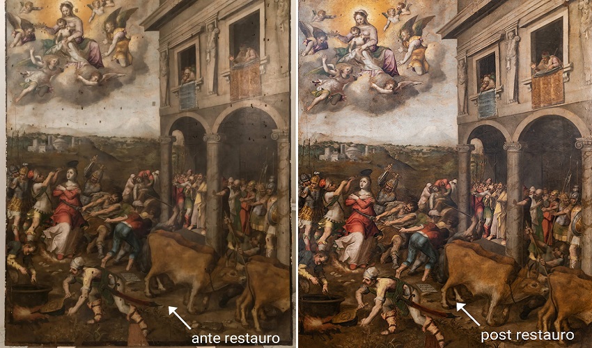 Completato il restauro del Guinaccia: torna sull’altare della chiesa di S.Lucia alla Badia