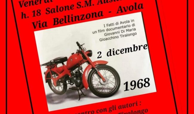 “Avola 2 dicembre 1968”, il film documentario di Giovanni Di Maria e Gioacchino Tiralongo