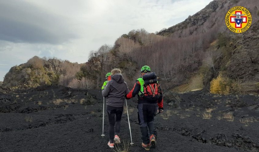 Ritrovata la donna dispersa da ieri sul versante sud dell'Etna