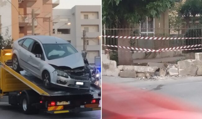 Incidente in via Augusta: si schianta con l'auto contro il muro di cinta di un'abitazione