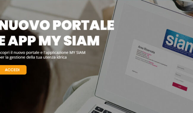 Attivo My Siam, il nuovo portale per gestire in modo diretto la propria utenza idrica