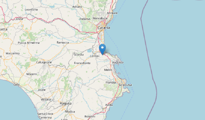 Terremoto di magnitudo 2.6: epicentro a 5 km da Carlentini