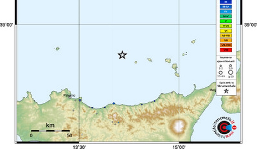 Terremoto di magnitudo 4.1 al largo delle Eolie