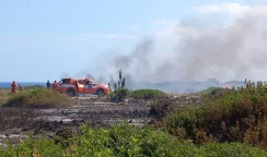 Incendio in zona Faro Capo Murro di porco al Plemmirio incendio