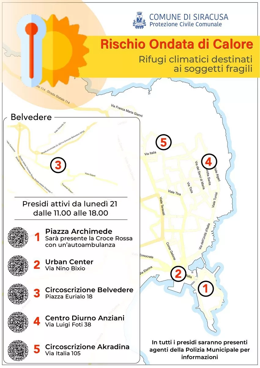 In arrivo caldo estremo: dal Comune di Siracusa le raccomandazioni per affrontare le ondate di calore