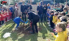 Educazione alla legalità ambientale, al Giaracà messa a dimora una piantina di leccio giaracà