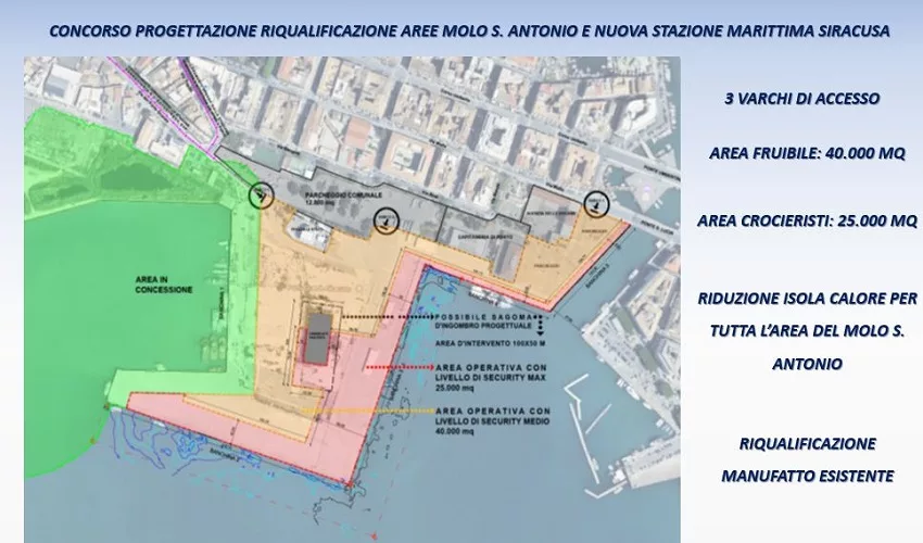 Nuova stazione marittima di Siracusa e nuova piazza sul mare: investimento da 30 mln di euro