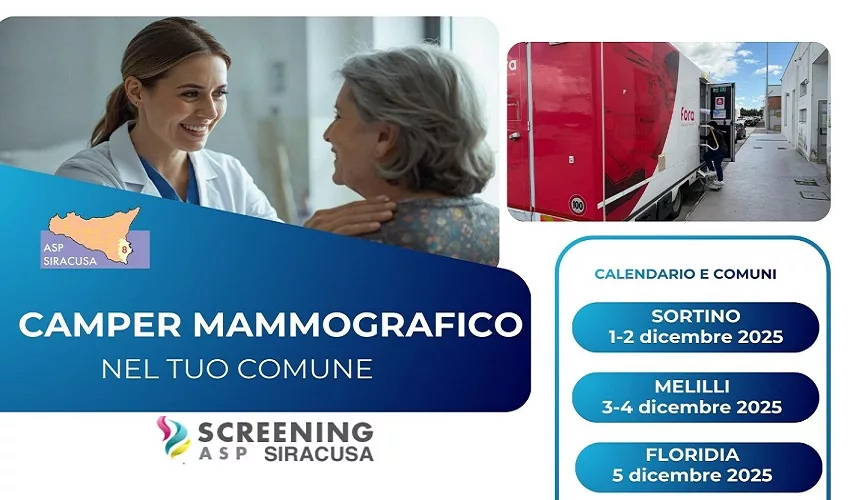 Il calendario di dicembre del camper mammografico dell’Asp di Siracusa