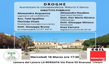 Consumo di sostanze stupefacenti a Siracusa: incontro alla Camera del lavoro La Borgata 1 consumo