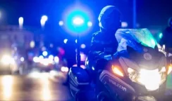 Incidente al poliziotto motociclista di scorta al pullman dell'Atalanta incidente